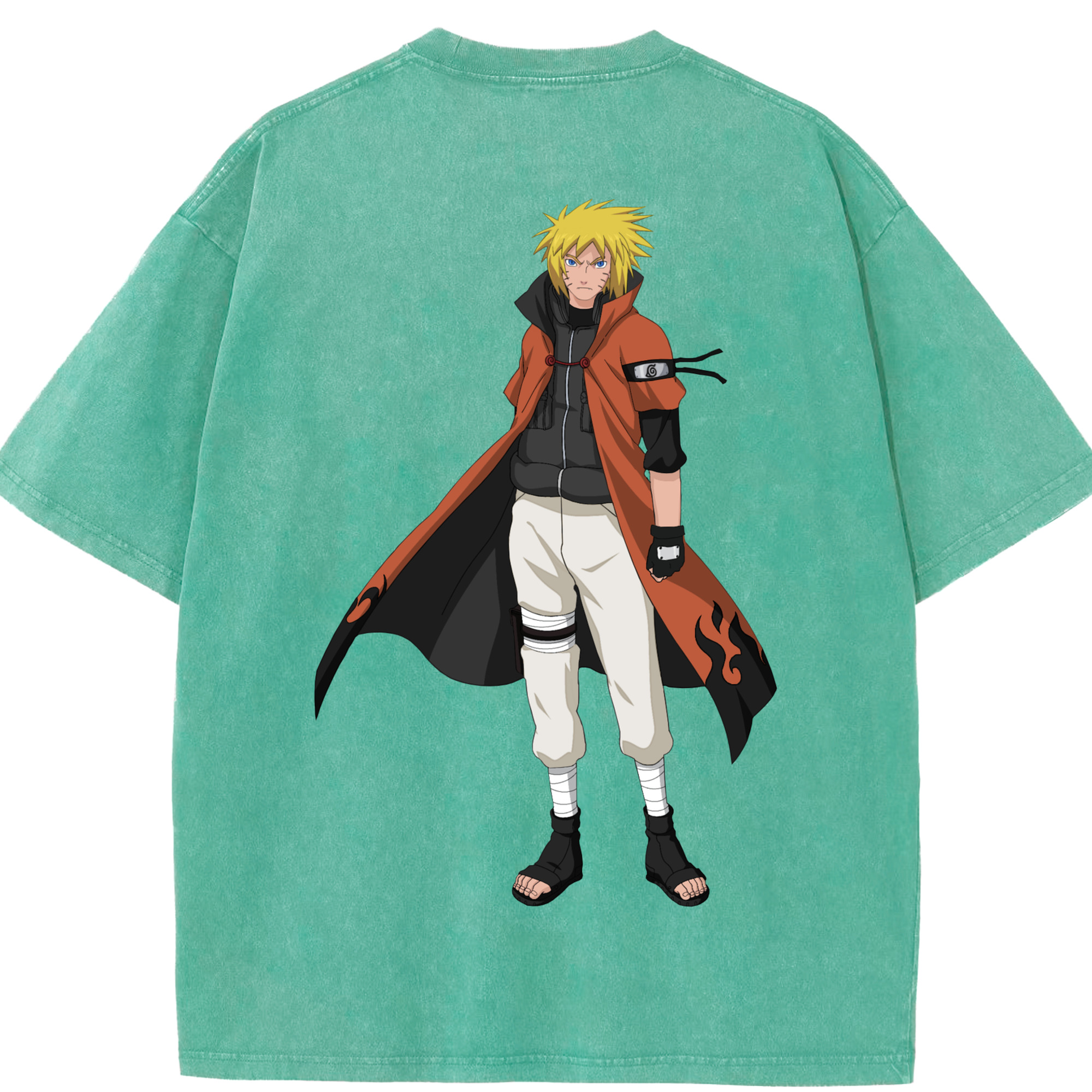 （画像用） NARUTO -ナルト- うずまき ナルト Uzumaki Naruto 綿100% ヴィンテージ風 半袖Tシャツ（背面プリント）